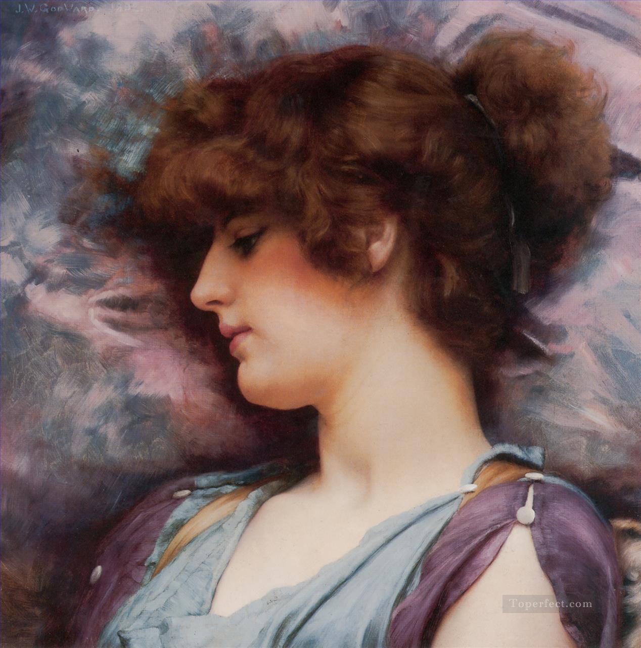 Far Away Thoughts a Neoclassicist lady John William Godward Oil Paintings